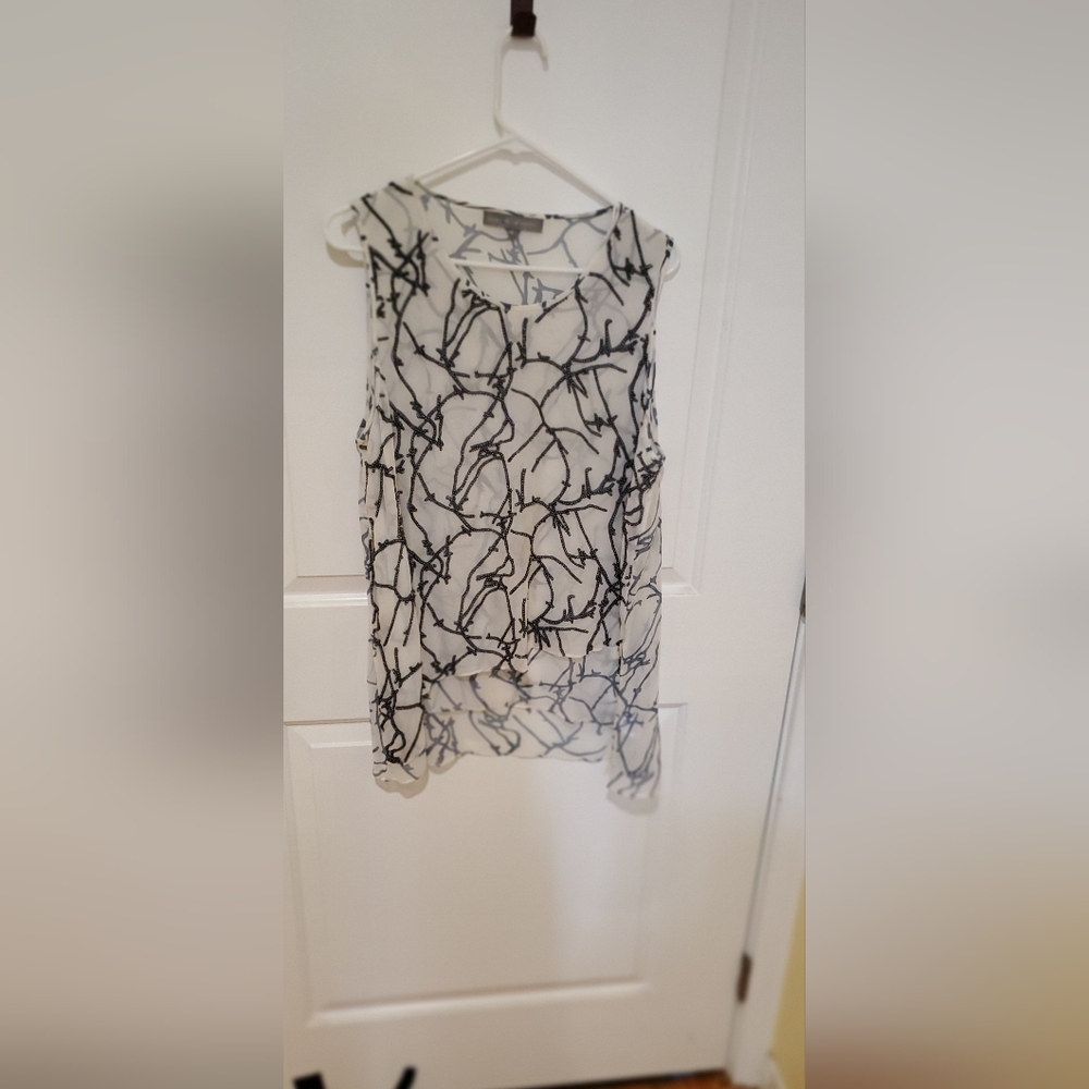 Lola & Sophie Blue and White Ruffled Blouse